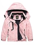 Keevoom Chaqueta de esquí impermeable para niña, 6-7