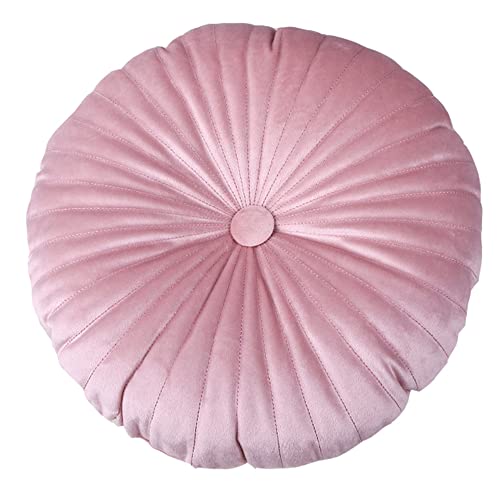 LANFIRE Cojín Redondo de Calabaza - Decorativo para Piso, Silla, Sofá y Cama (35CM, Pink)