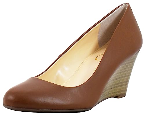 Jessica Simpson Women's Cash Slip On Wedge, Almond, 8.5 M US