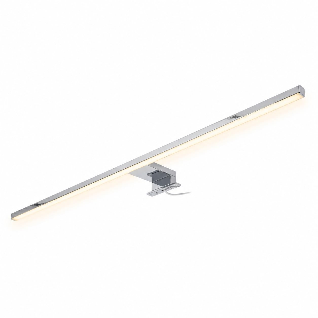 Kalb - Lampada da bagno a LED da 100 cm, IP44, da parete o gabinetto, con effetto di scorrimento luminoso, lampada da bagno 230 V, per parete o gabinetto, cromato, 3000 K