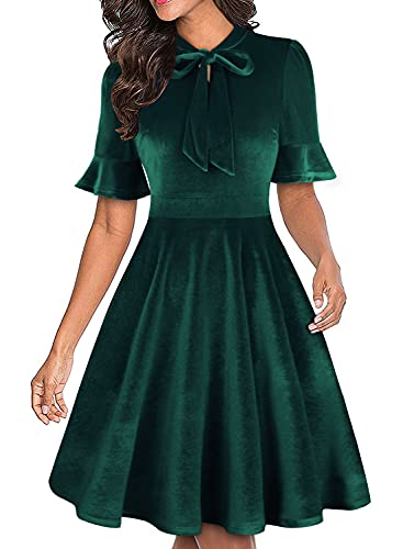 Image of Women Summer Floral Ruffle Sleeve Wear to Work Church Wedding Guest Party Dresses