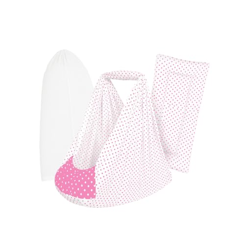 Image of Premium Swing Cradle Set | Hanging Swing Cradle, Removable 5-Layer Padded Bed & Mosquito Net | Up to 15 kg | Light Pink Dot