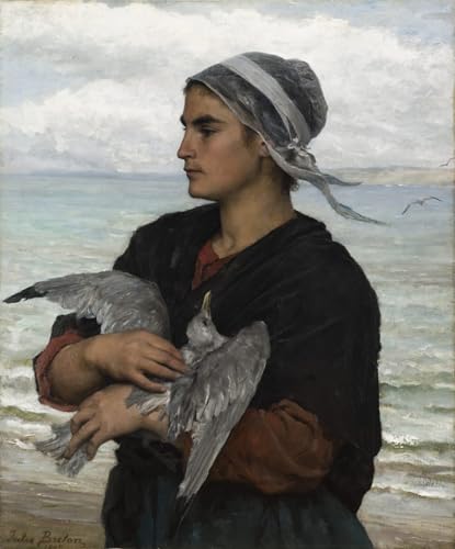 Impression Toile la mouette blessée Jules Breton 60x90cm texture premium peinture moderne