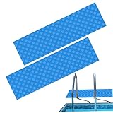 Poolleitermatte, 2-teilige rutschfeste Schwimmbadleitermatte 9, 06 x 35, 43 Zoll, schützende, verdickte Blaue Trittpolsterauskleidung für Treppen und Leitern