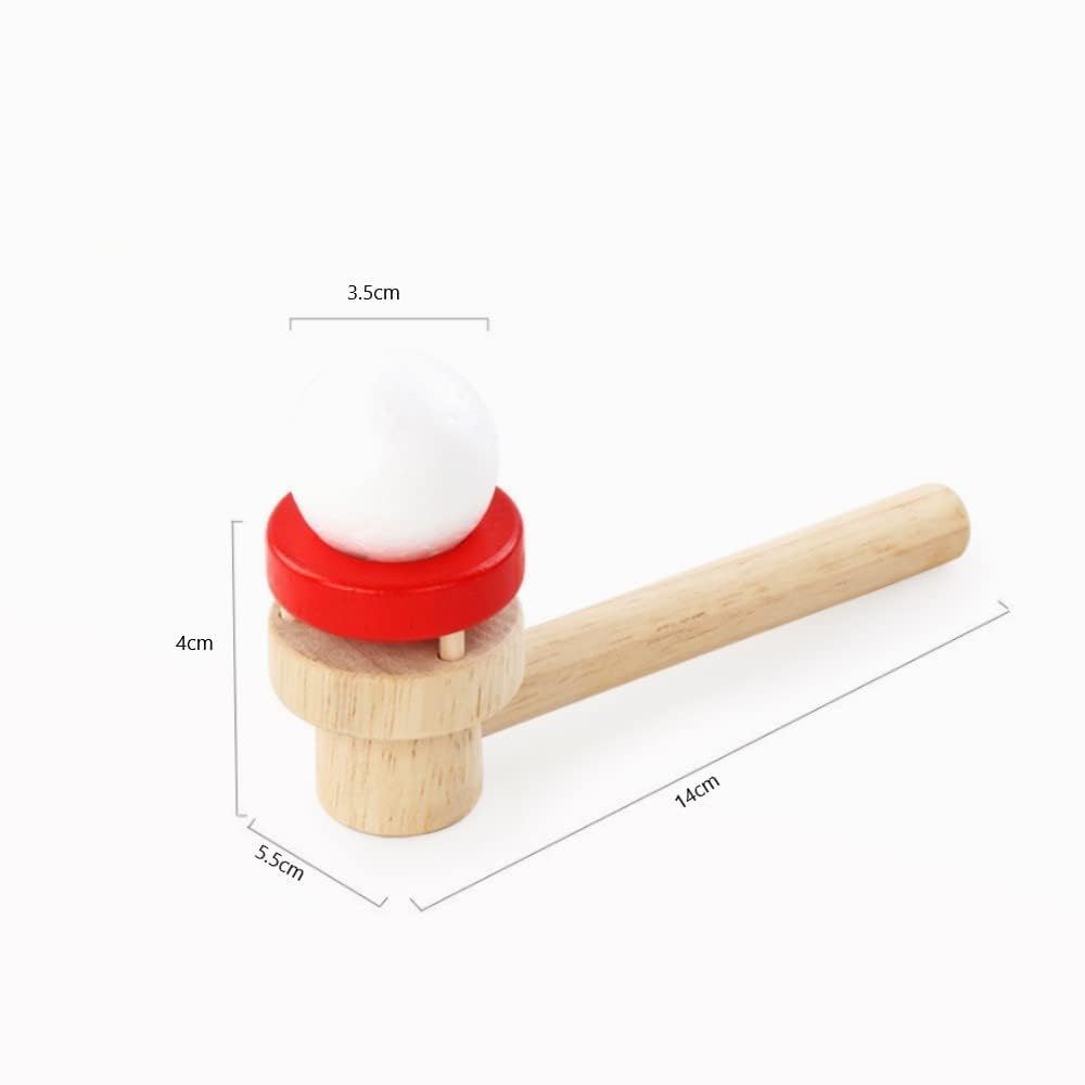 2 set di lembi palla giochi in legno per bambini palla fluttuante pustball legno pipa per bambini gioco di abilità per esercizi respiratori