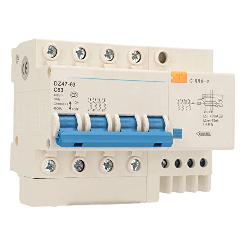 Disjoncteur 4P 63A Ausla pour boîtier rail DIN triphasé - 6