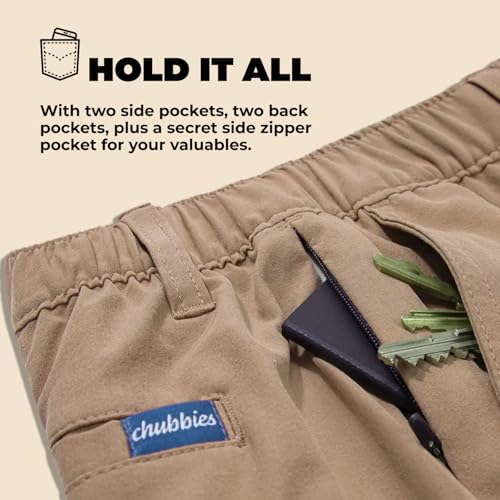Image of Chubbies Everywear Men's Shorts - Mens Shorts Casual 6in Inseam, Elastic Waist, Water-Resistant, Zipper Pocket