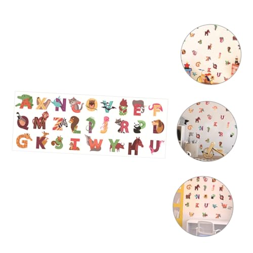 Vinilo decorativo alfabeto y animales para pared, 26 piezas miniatura 7