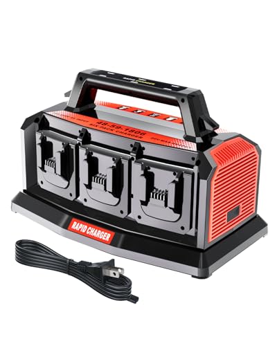 Adisipsoarin Super Battery Charger for Milwaukee M18 Battery 6-Ports Simultaneous Rapid Charger Station Compatible with Milwaukee 18v Li-Ion Battery and Tools 48-59-1807 Charger
