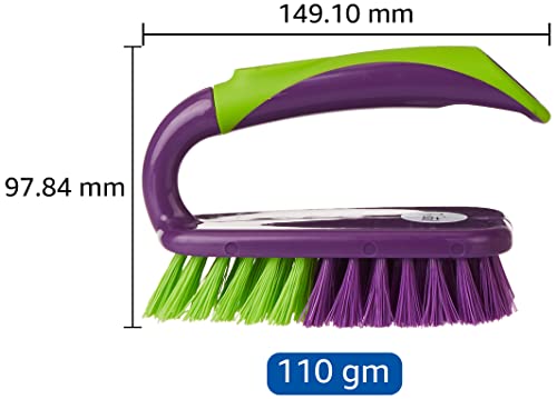 Image of Amazon Brand - Presto! Multipurpose Scrubber Brush for Tiles and Surfaces, Multicolour (PREJEYORP20002)