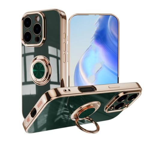 Coque iPhone 12 Pro Max antichoc de luxe avec support anneau métal rotatif