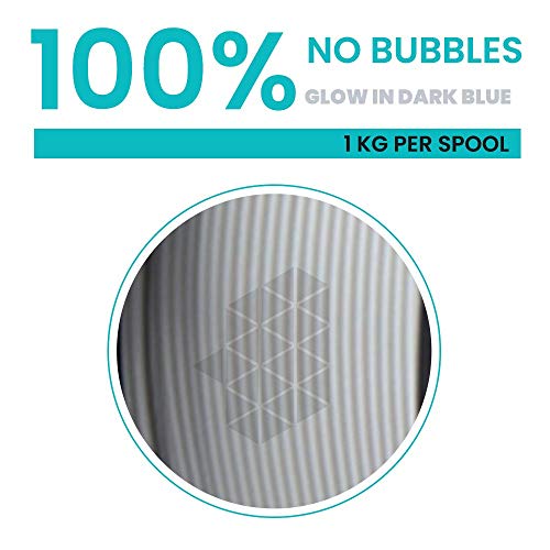 Image of Tesseract Premium PLA + 1.75mm 3D Printing Filament | Dimensional Accuracy + /- 0.03mm | Compatible with Most FDM Printers | 0.5 KG 3D Printer Filament - PLA Glow in The Dark Blue (Quantity 1)