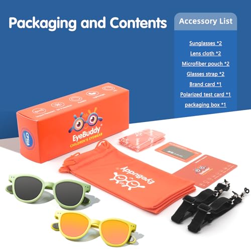 Image of EYEBUDDY Kids Toddler Sunglasses Age 2-4 /3-5 Boys Girls Polarized UV Protection Sun Glasses for Age 2-8