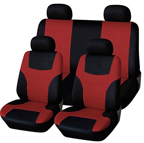 Housse de Siège Auto Universelle Coussins pour Siège Voiture,Auto Protecteur de siège, Couvre Siège Voiture, Siège de Housse de Voiture,Amovible et Lavable,Rouge