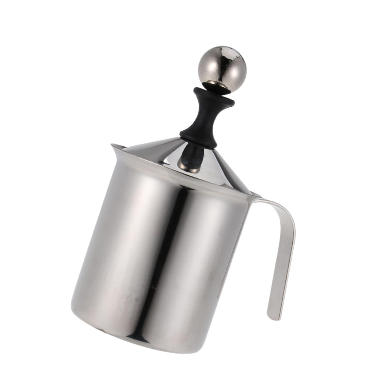 OUNONA 800Cc Manual Milk Frother Stainless Steel Handheld Milk Foamer for Coffee Cappuccino and Latte Heat Resistant Easy to Use with Double Mesh Design