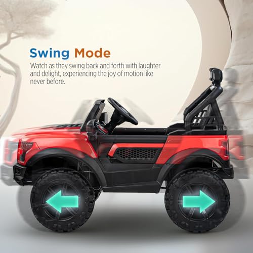Image of Wishmaster Kids 4x4 Ride-On Jeep Car - 12V Electric Battery Operated Toy with Remote Control, LED Lights, Music, Suspension & Big Wheels | Off-Road Jeep for Boys & Girls (2-8 Years)