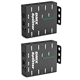 2PCS 8-Way Isolated DMX512 Splitter Amplifier Distributor with 3-Pin Outputs XLR Signal Amplifier Transmitter Receiver for DJ Party LED Stage Lighting