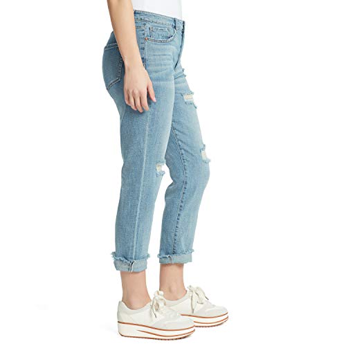 William Rast Women's Misses Vintage Cuffed Boyfriend Jean, Bayou Blue-Destruction, 24 Regular #TOP1