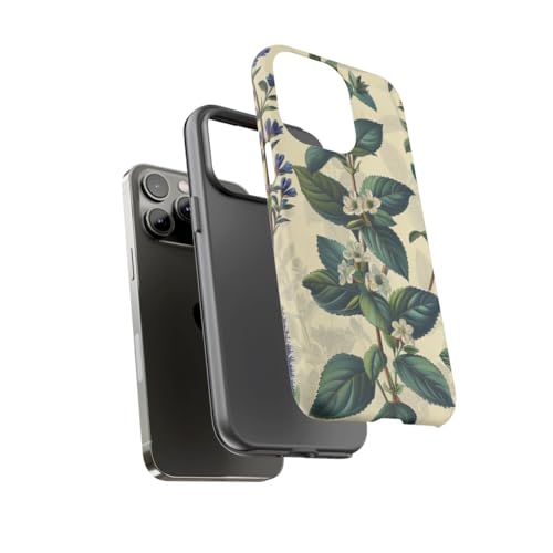 Coque herbes botaniques vintage iPhone 14 Pro Max rigide mate anti-rayures - 3
