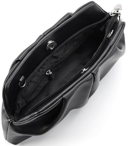 Image of Women Clutch Bag Dressy Formal Handbag Pleated PU Clutch Purse Detachable Chain