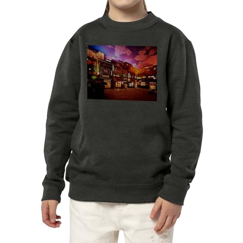Sweatshirt enfant ville japonaise traditionnelle pull molletonné ado