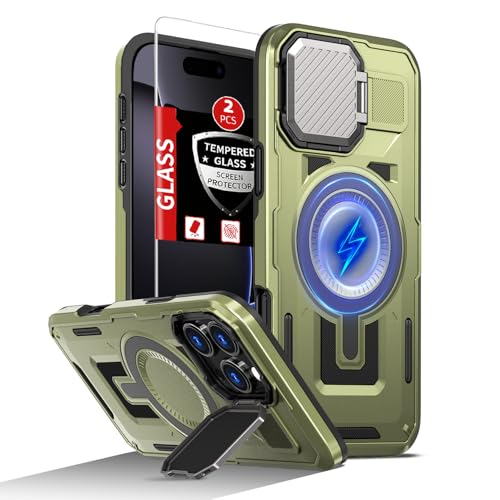 Coque iPhone 16 Pro avec protection écran et béquille de charge sans fil MagSafe