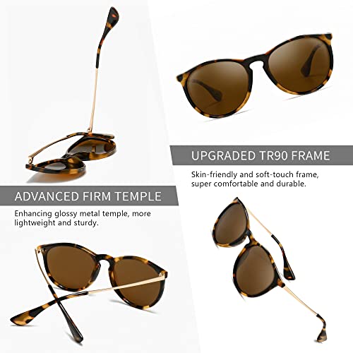 Image of SUNGAIT Vintage Round Sunglasses for Women Classic Retro Designer Style