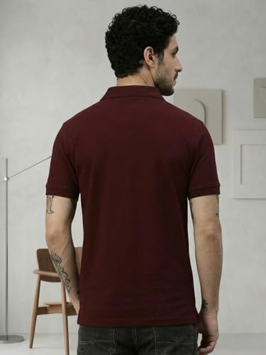 Image of Lux Cozi Men's Polo T-Shirt Regular Fit Half Sleeves with Pocket | Cotton Blend Polo Neck Collar T-Shirt for Men | Casual, Office Comfortable Breathable T-Shirt | Stylish Plain Tee