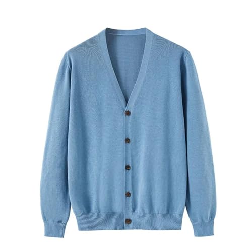 Mens Button Down Long Sleeve V-Neck Knit Cardigan Soild Casual Slim Fit Cotton Sweaters Outerwear3
