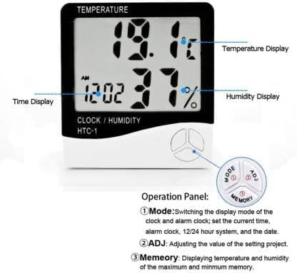 Convious HTC-1 Indoor Digital Humidity Meter Hygrometer Thermometer with Large LCD Display Temperature Meter Pack of 5 4