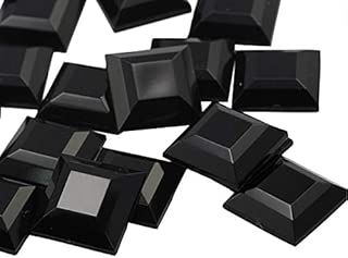 Flat Back Square Acrylic Rhinestones 15mm Plastic Gems Costume Jewels Embelishments - 30 Pieces (Black Jet H101) - coolthings.us