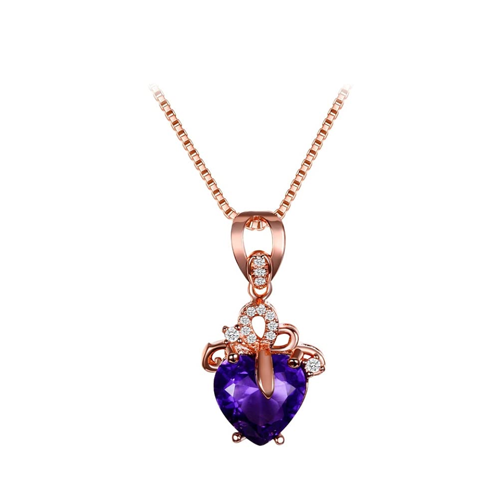 Colliers améthyste cœur rose pour sublimer vos tenues de soirée et fêtes - 5
