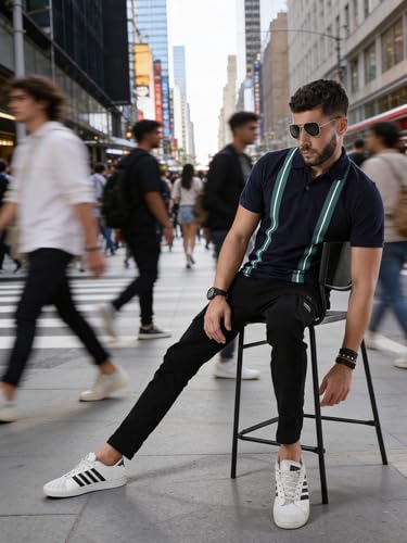 Image of fanideaz Branded Mens Half Sleeve Cotton Striped Polo T-Shirt for Mens || Polo Tshirt for Men || Branded Tshirt for Men