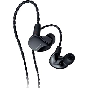 Razer-Moray-in-Ear-Monitor-for-Streaming-Hybrid-Dual-Driver-Acoustic-Design-Ergonomic-Low-Profile-Shape-Passive-Noice-Isolation-Braided-Over-Ear-Wires-Custom-Ear-Tips-Carrying-Case-Black