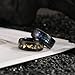 Zillaly Men's 8mm Black/Gold Tungsten Carbide Wedding Ring Nebula Galaxy Wedding Promise Gold Foil Inlay Real Meteorite Matte Bevel Comfort Fit (8mm black tungsten gold foil, 12)