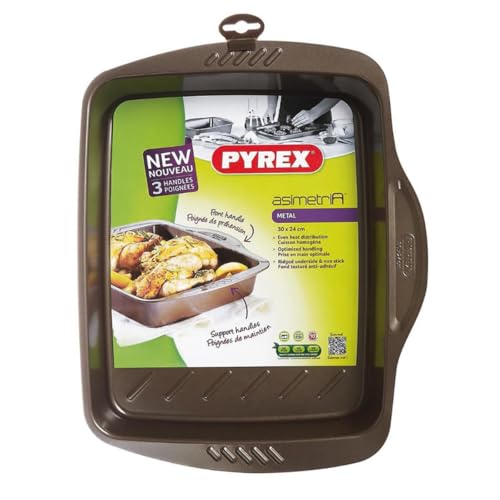 Pyrex - Asimetria - Plat à Four Rectangulaire en Métal Anti-Adhésif