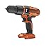 BLACK+DECKER BDCH188N-XJ Perceuse à percussion sans fil - 0-650 trs/min - 2 vitesses - Profondeurs de coupe : 25 mm bois / 13 mm métal, 18V, Orange, Sans batterie