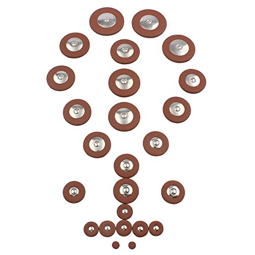 HXBER 25pcs Sax Leather Pads Replacement for Tenor Saxophone
