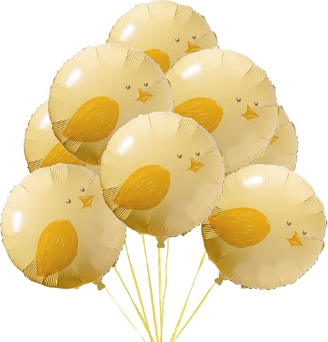Cheerland Baby Chicken Balloons Farm Chicken Birthday Decorations Baby Chick Balloon Farm Cute Yellow Chicks Party Decorations Cute Tea Party First Birthday Kids Birthday Party Supplies (Pack of 8)