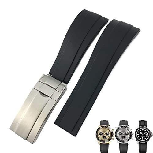 Bracelet de montre en caoutchouc 20mm pour Rolex GMT Submariner finition luxe