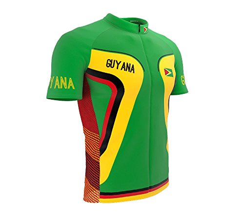 ScudoPro Guyana Full Zipper Bike Short Sleeve Cycling Jersey for Men - Size L Multicolored