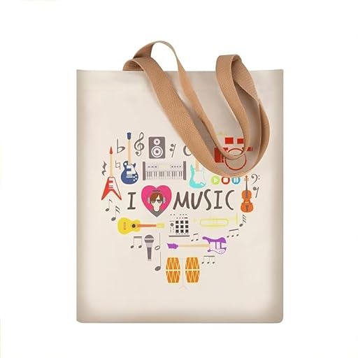 Hiler Punk Bolsa de música reutilizable y comestibles, bolsa de compras y viaje al aire libre, Patrón de instrumentos musicales | Ya disponible en tu tienda friki favorita! En mundofriki.es!