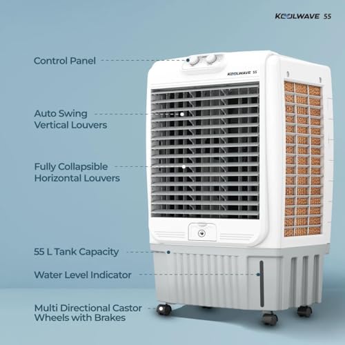 Image of Havells KoolWave 55 L Desert Air Cooler (White Grey)