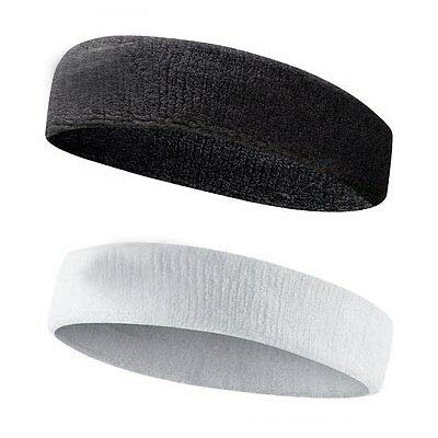 Gmefvr Badminton Tennis Volleyball Basketball Sports Headbands Pack of 2 White and Black-picture-10