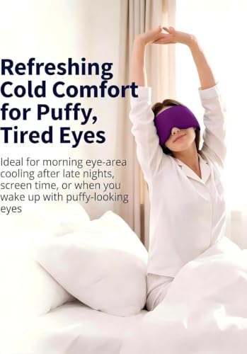 Image of Cooling Gel Eye Mask for Puffy Eyes, Migraine & Headache Relief, Full Eye-Area Cold Compress for Eyes & Temples, FSA Eligible HSA Reusable Eye Ice Pack for Swelling & Post-Surgery Recovery