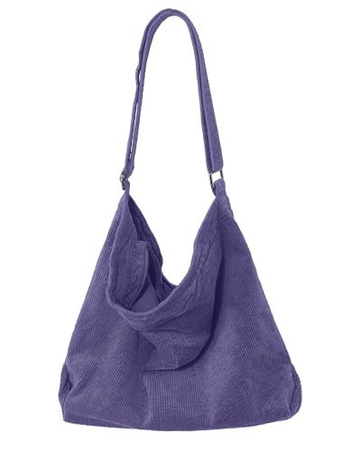 Image of 2026 Corduroy Tote Bag with Zipper Large Casual Handbags Shoulder Purse for Women