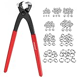 Proster Stepless Single Ear Hose Clamp Crimper - Hose Clamp Crimper Tool with 150pcs 6-31.6mm 304 Stainless Steel Cinch Clamp Rings