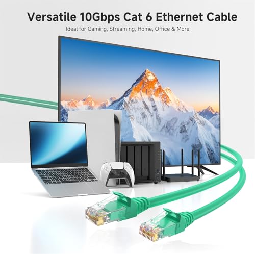 image for Cable Matters 10Gbps 5-Pack Snagless Cat 6 Ethernet Cable - 10ft, Cat 