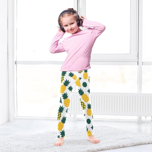 Geometric Pineapple Girls Leggings Soft Stretch Workout Yoga Dance Pants for Kids Casual Tights4