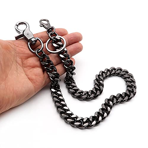newtro Heavy Duty Wallet Chain Men Women Boy Girl, Biker Motorcycle Pants Jean Punk Goth Key Chain Black Gold Silver TH